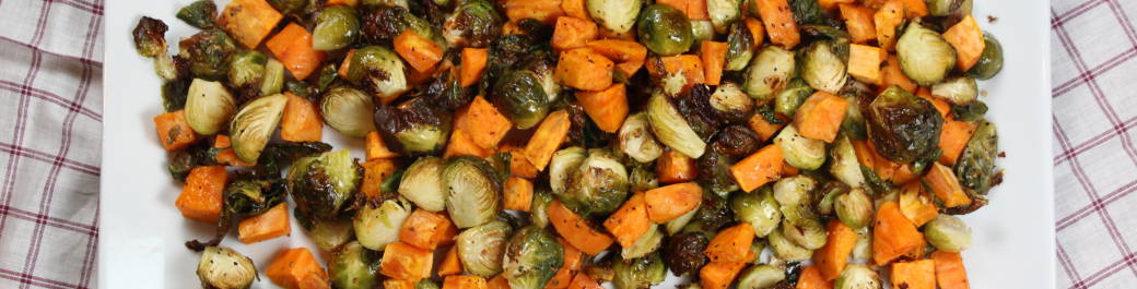 Roasted Brussels Sprouts and Sweet Potatoes