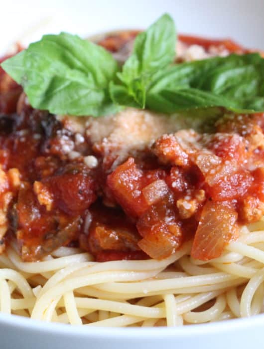Crockpot Turkey and Mushroom Spaghetti Sauce
