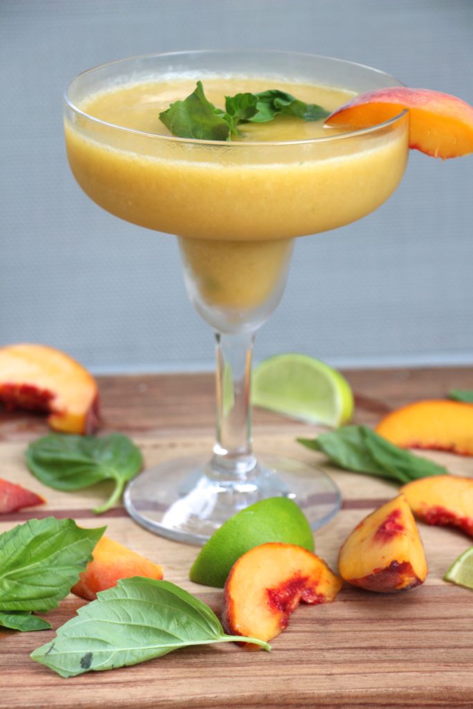 Peach Basil Margaritas & Poptails