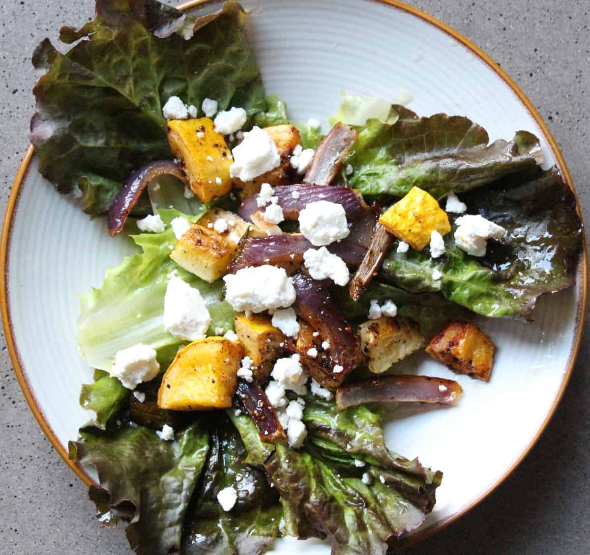 Roasted Summer Vegetable Salad with Goat Cheese
