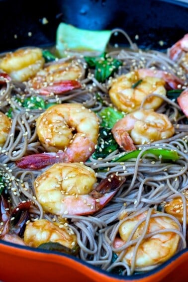 Spicy Shrimp + Soba Noodle Stir-Fry