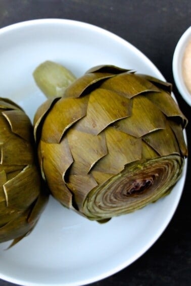 Steamed Artichokes with Chipotle-Lime Aioli