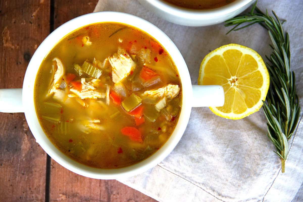 Lemon and Rosemary Chicken Soup.