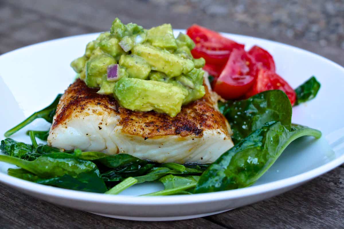 Pan Roasted Chipotle Halibut With Avocado Salsa The Defined Dish