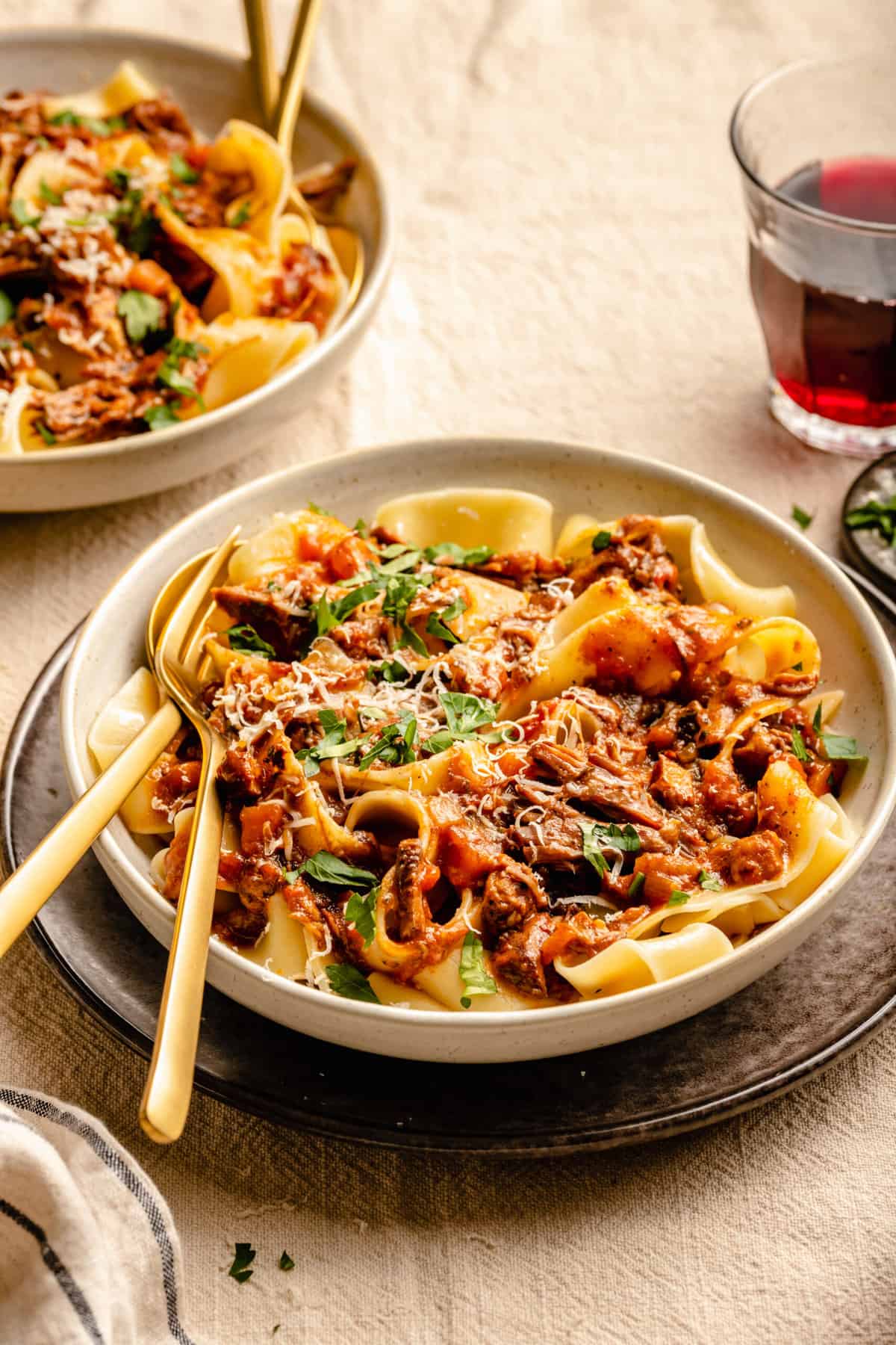 Slow Cooker Short Rib Ragu over Pappardelle