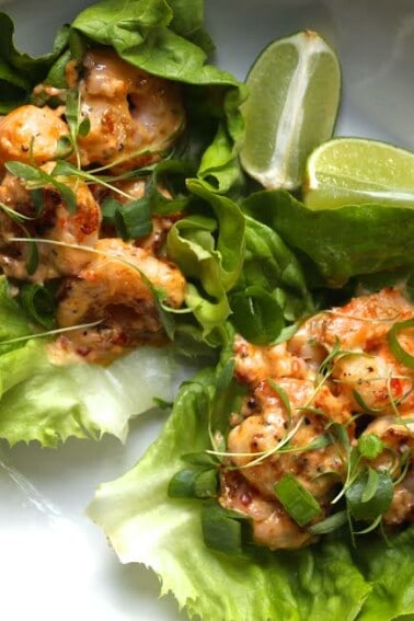 Bang Bang Shrimp Lettuce Wraps