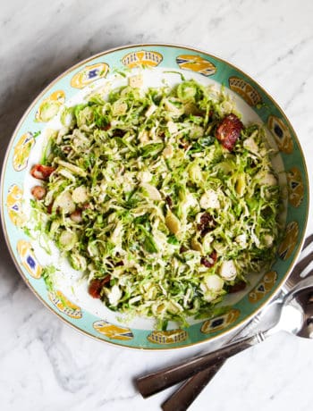 Warm Brussels Sprout + Bacon Caesar Salad