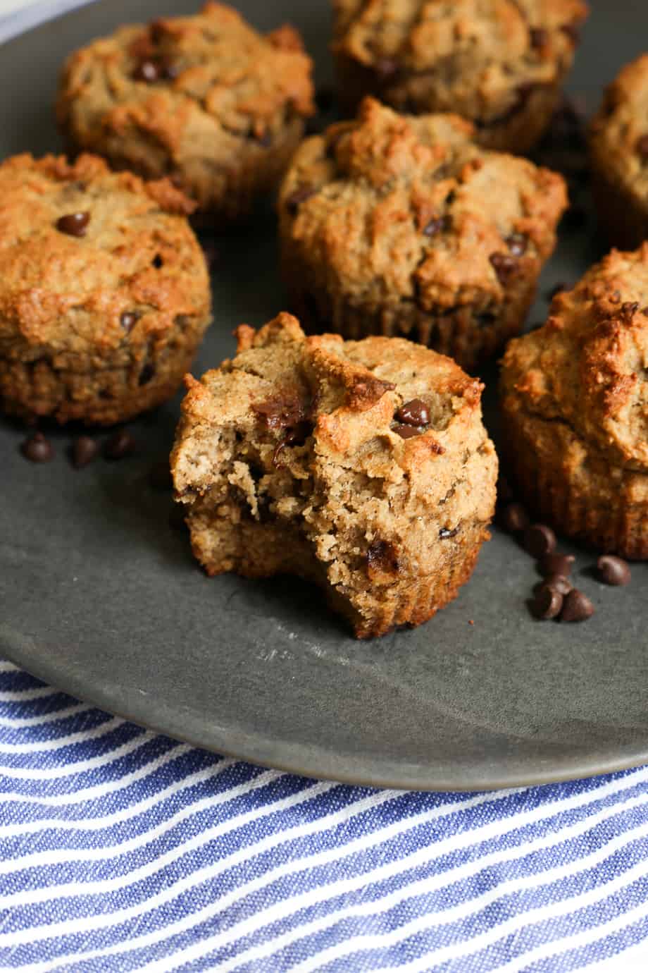 Paleo Protein Banana Muffins with Chocolate Chips