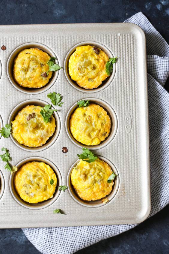 Green Chile Beef Egg Cups