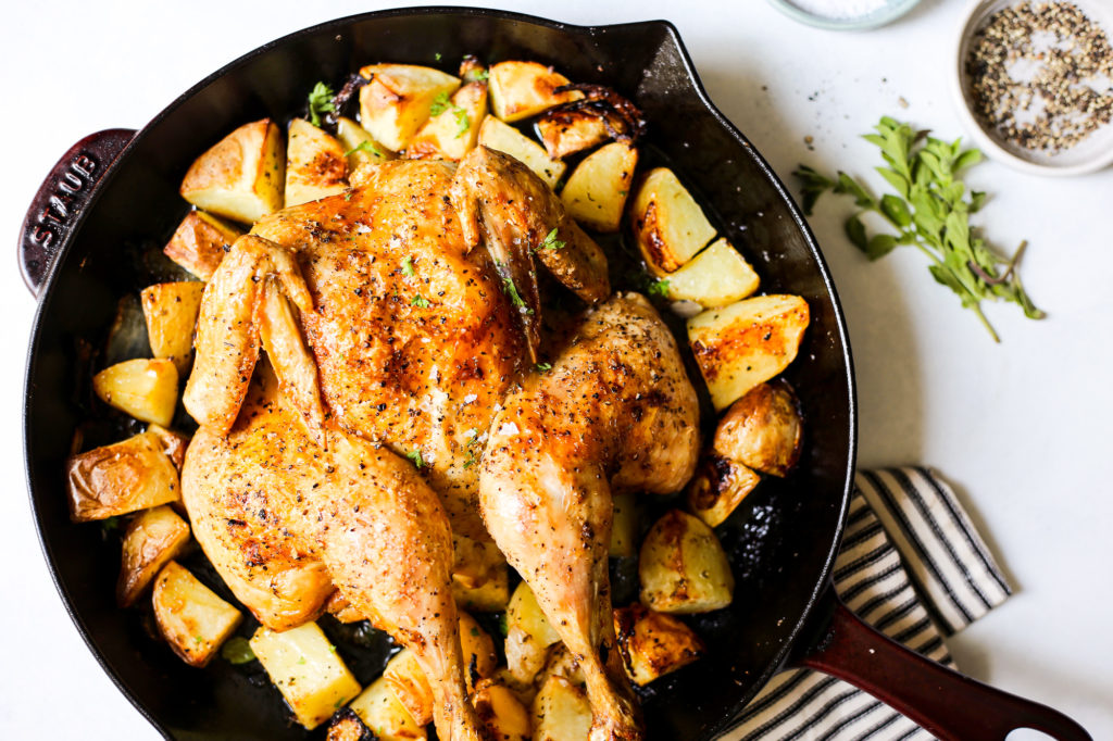 Whole Roasted Greek Chicken and Potatoes