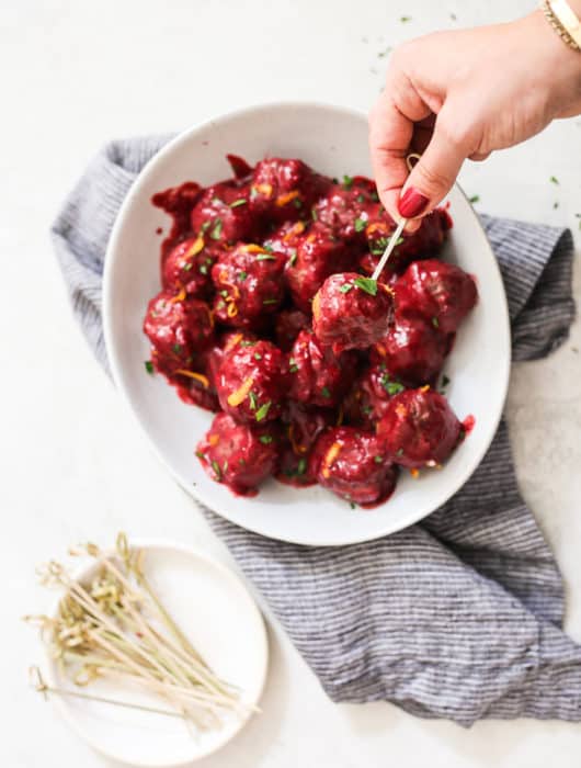 Crockpot Cranberry-Orange Meatballs