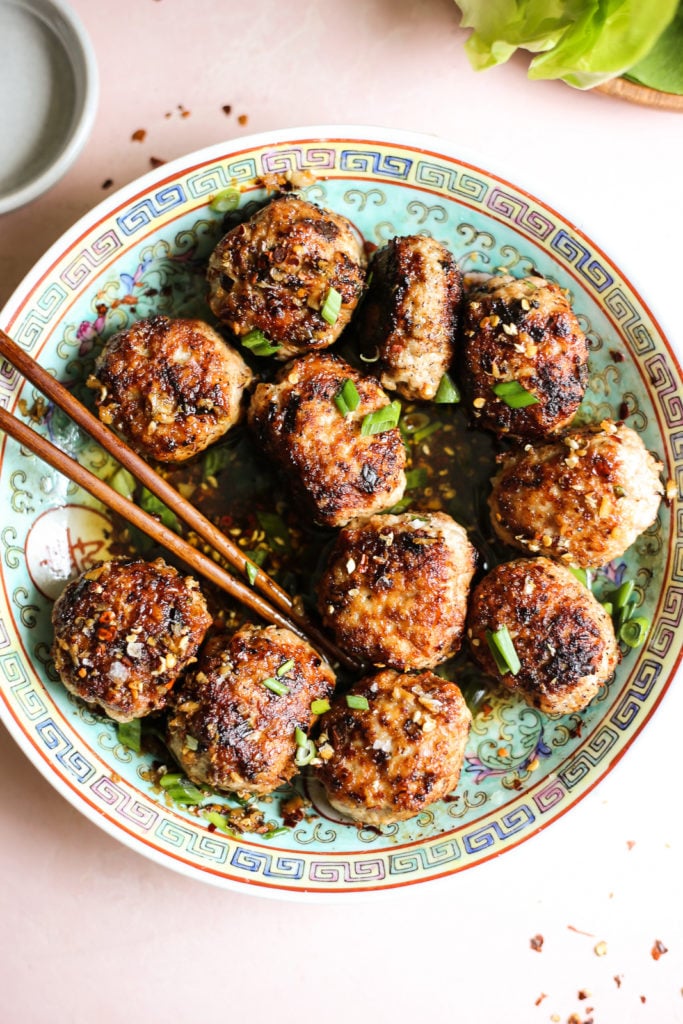 Sichuan-Inspired Wonton Meatballs
