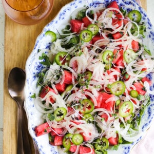 spicy watermelon and pickled red onion salad