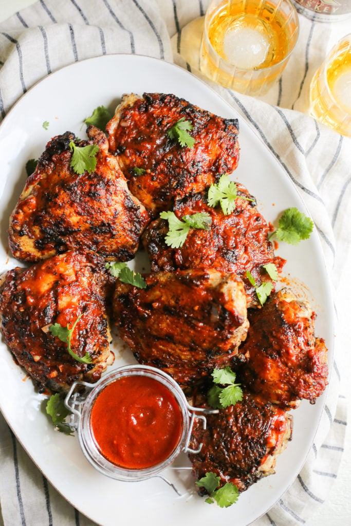 Grilled Chicken with Chipotle-Whiskey BBQ Sauce