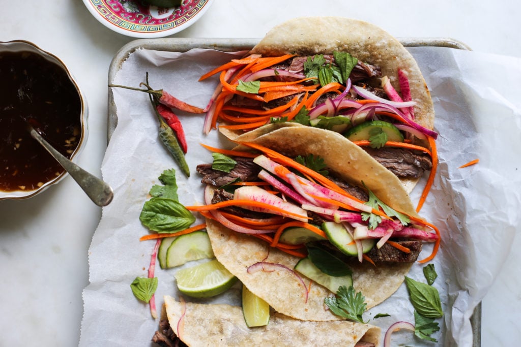 Grilled Thai-Style Steak Tacos