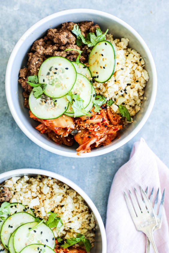 Korean-inspired Ground Beef and Kimchi