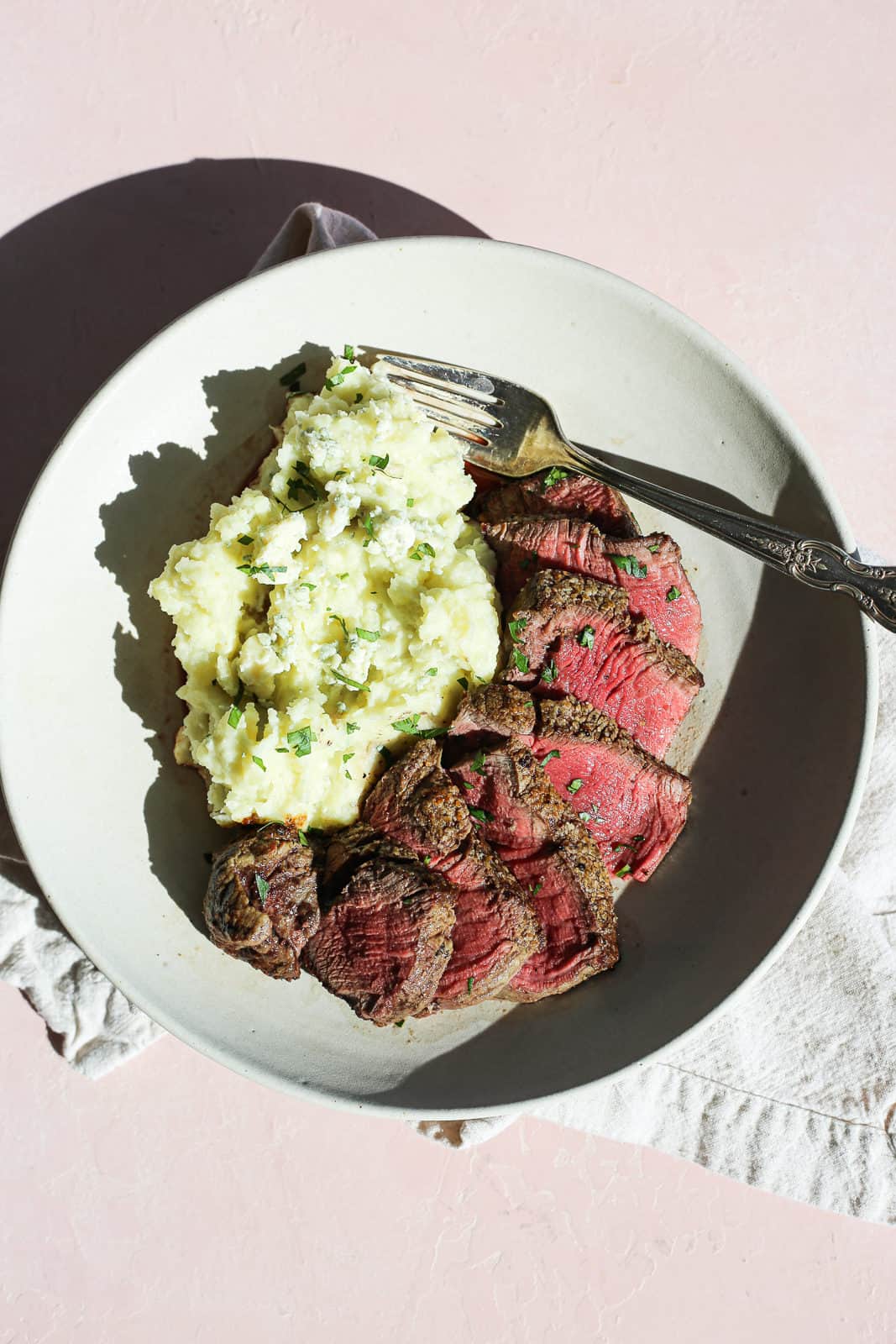 Filet Mignon With Gorgonzola Mashed Potatoes - The Defined Dish