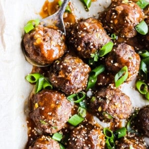 Baked Mongolian Beef Meatballs