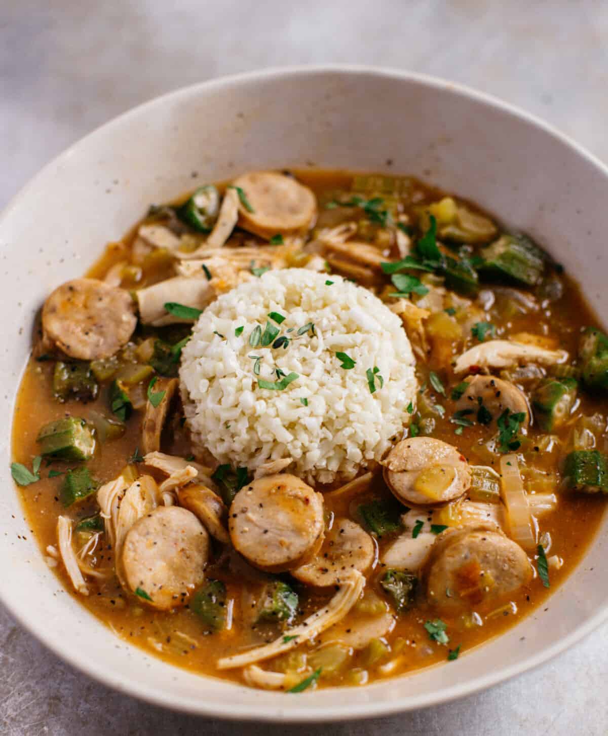 whole30 chicken and sausage gumbo