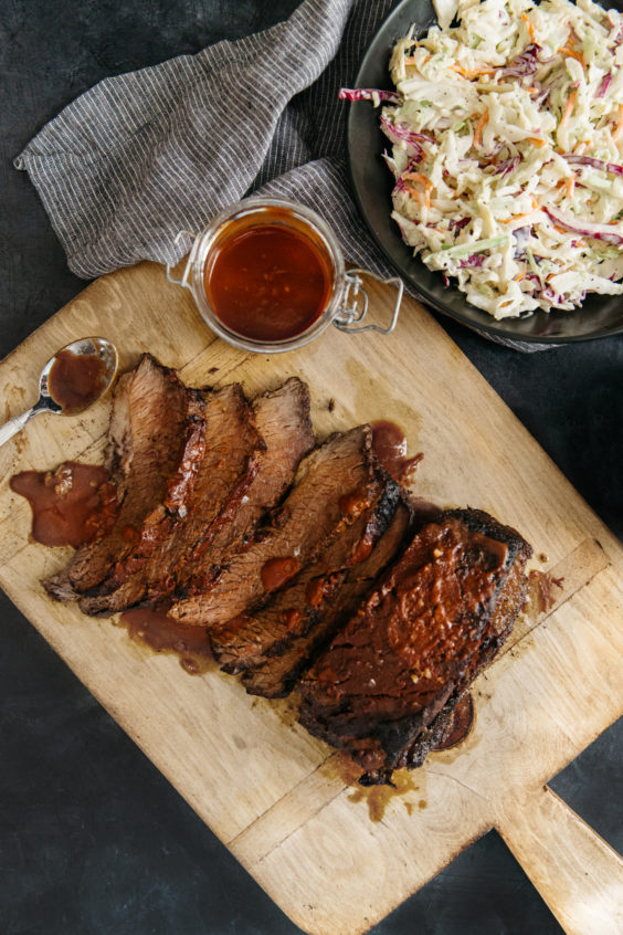 slow-cooker bbq beef brisket with quick and easy coleslaw
