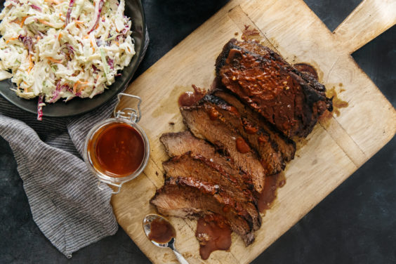 slow-cooker bbq beef brisket with quick-and-easy coleslaw