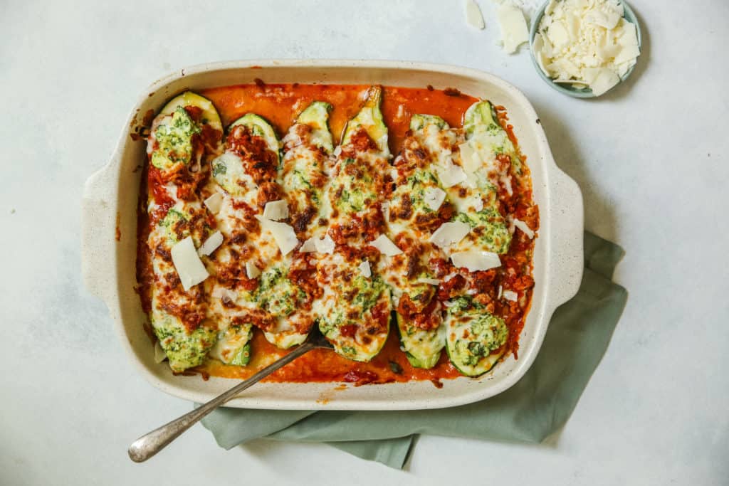 Lasagna-Stuffed Zucchini Boats