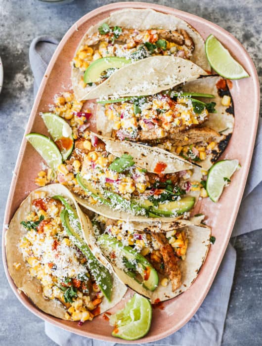 Seared Chicken Tacos with Street Corn Salsa