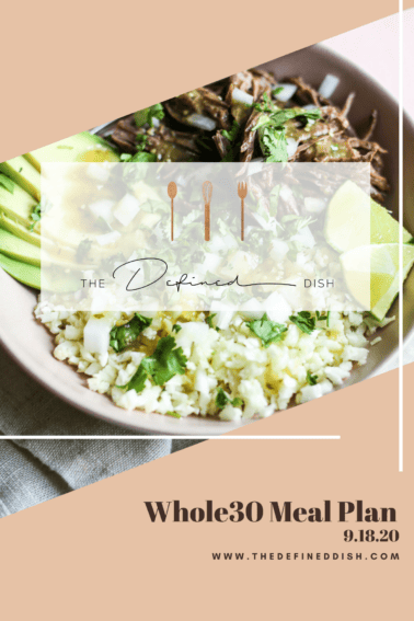 W30 Weekly Meal Plan 9.18