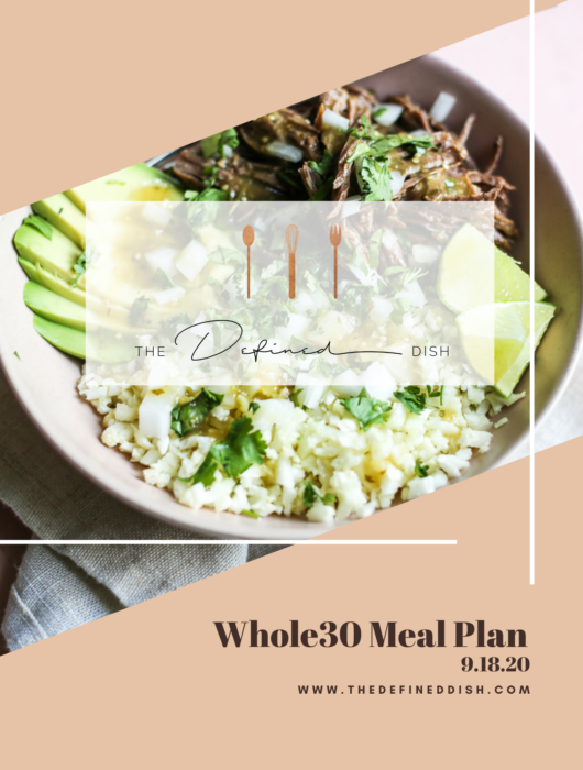 W30 Weekly Meal Plan 9.18
