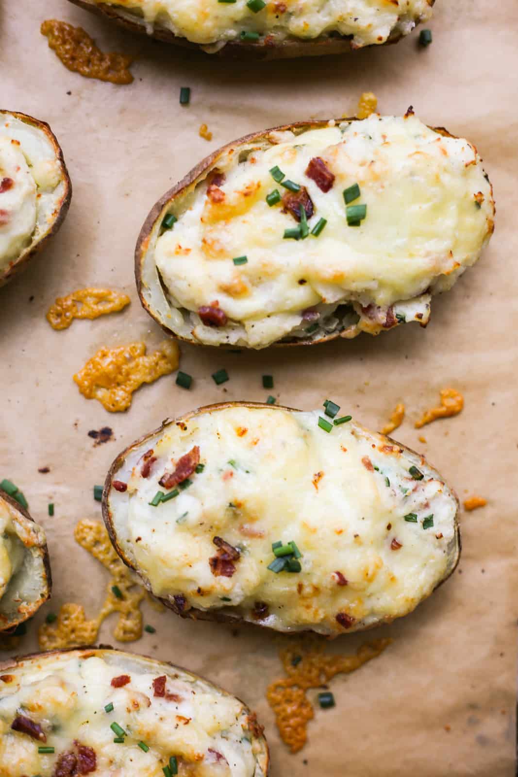 Twice Baked Potatoes with Truffle Salt and Gruyère