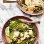 Poached Halibut in a Thai-Inspired Coconut Broth