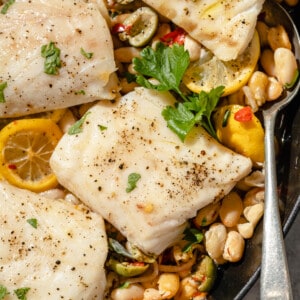 Roast Fish with White Beans and Calabrian Chiles