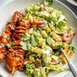 BBQ Chicken Skewer Salad