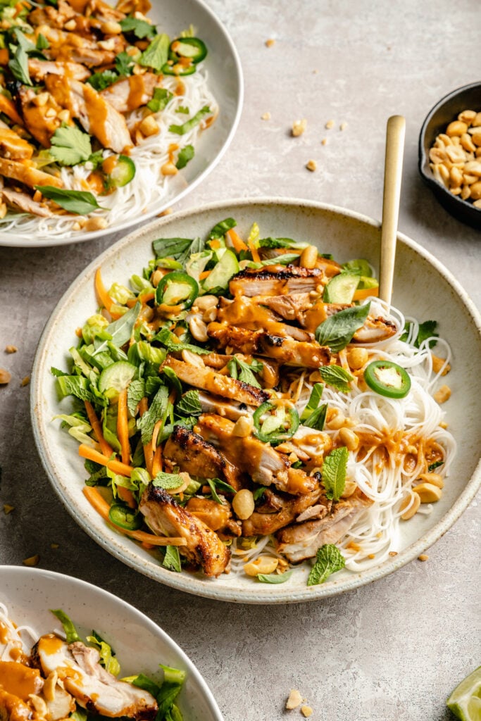 Spring Roll-Inspired Grilled Chicken Salad
