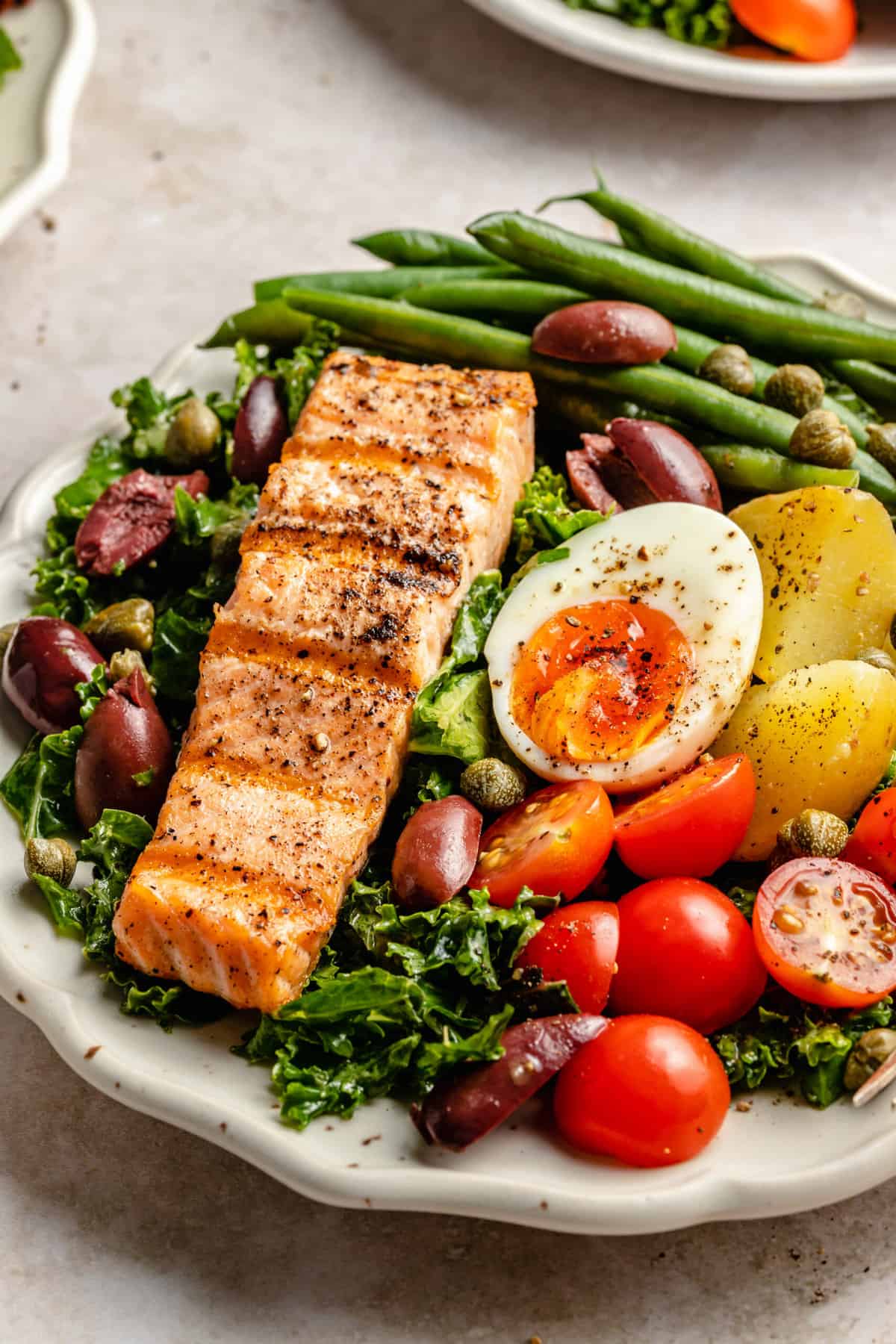 Salmon and Kale Niçoise Salad