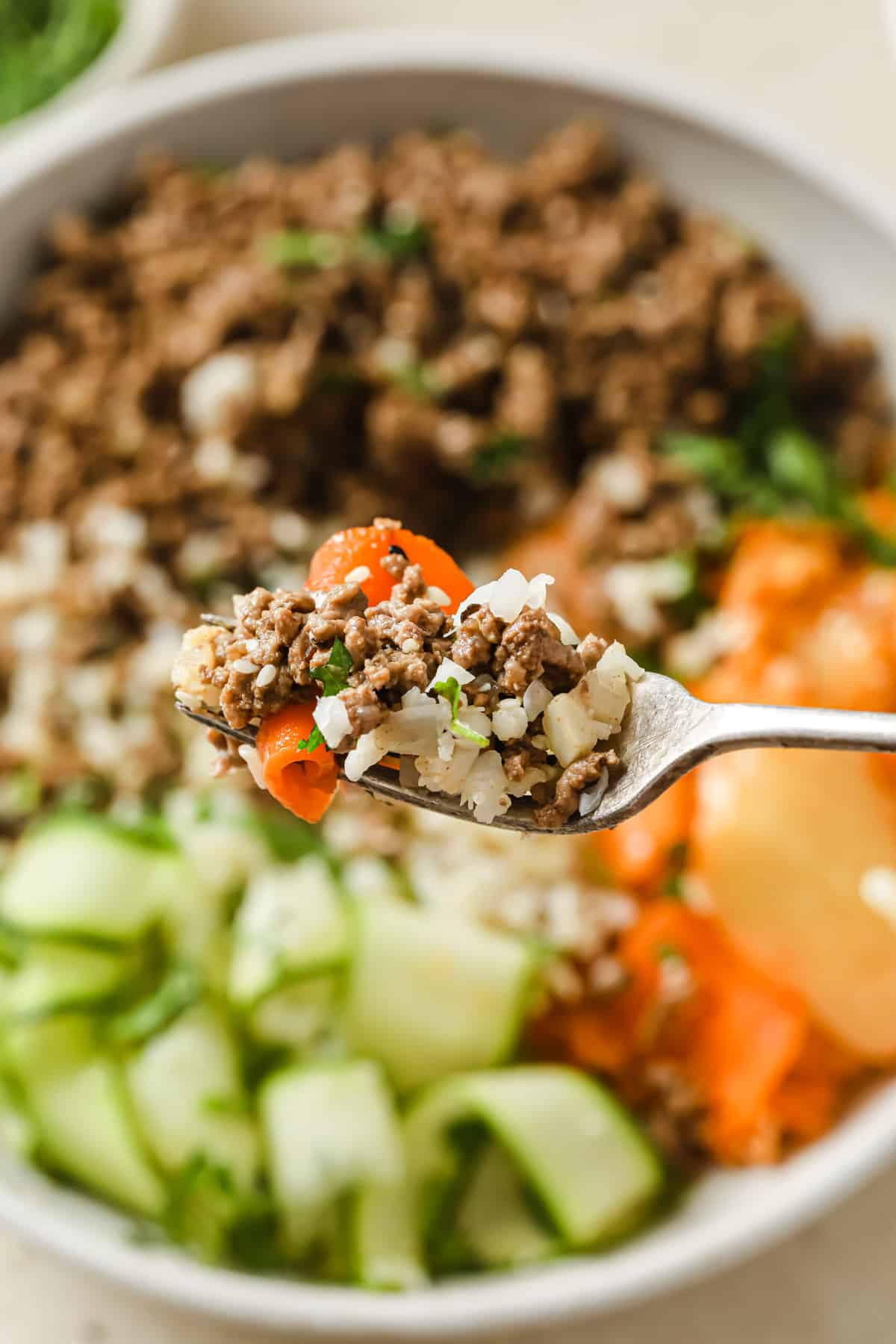 Korean-inspired Ground Beef and Kimchi Bowls