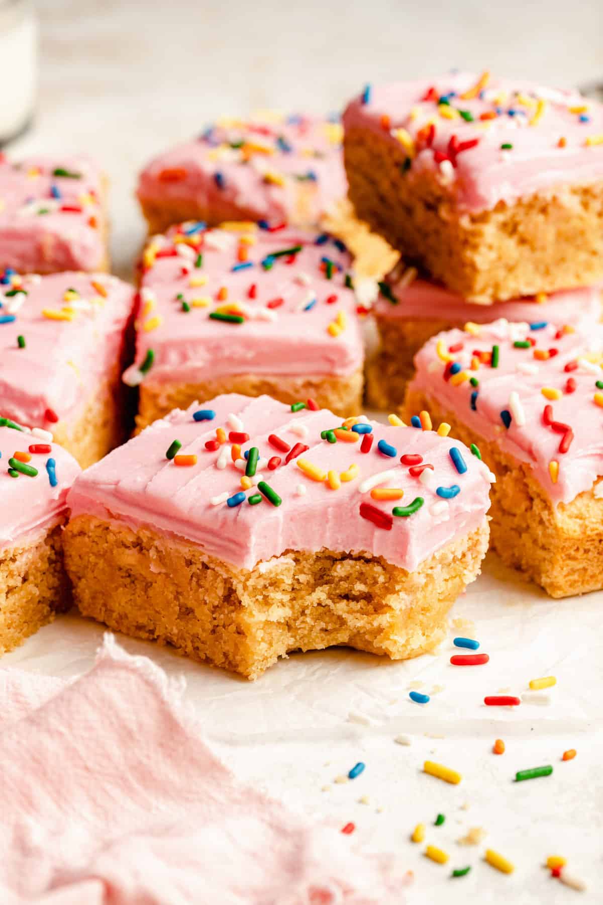 Frosted Soft Sugar Cookie Bars