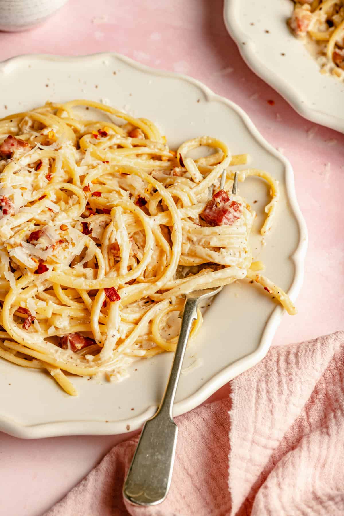 Creamy Linguine with Lemon and Pancetta