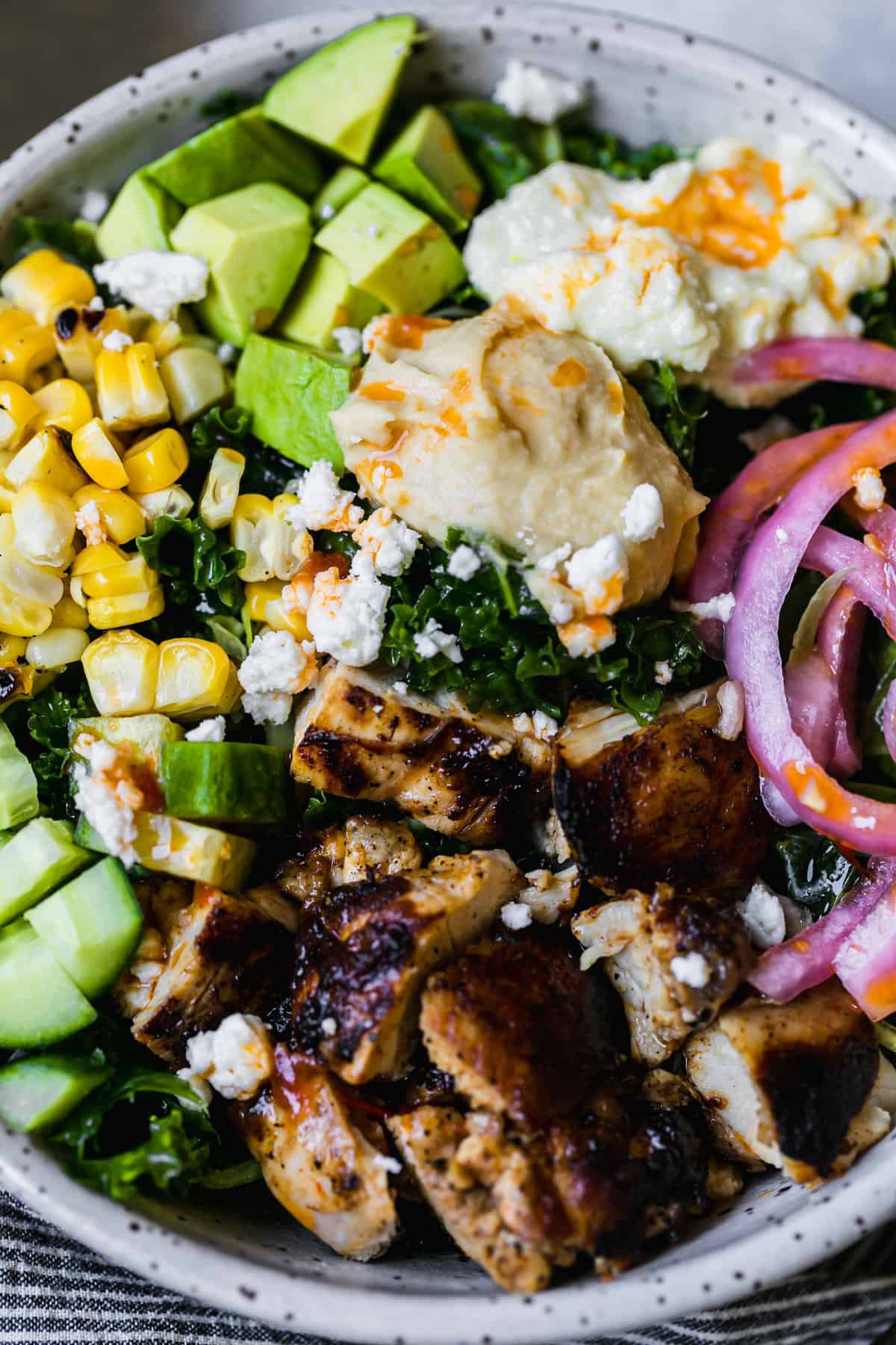 Harissa Avocado Chicken Bowls
