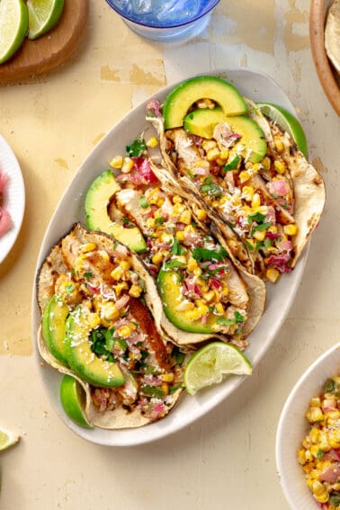 Seared Chicken Tacos with Street Corn Salsa