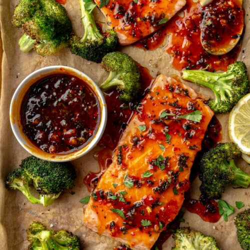 ペゾン　パラボリックサーモン　12ft スリーピース Sheet Pan Salmon + Broccoli with Harissa-Honey-Butter Drizzle