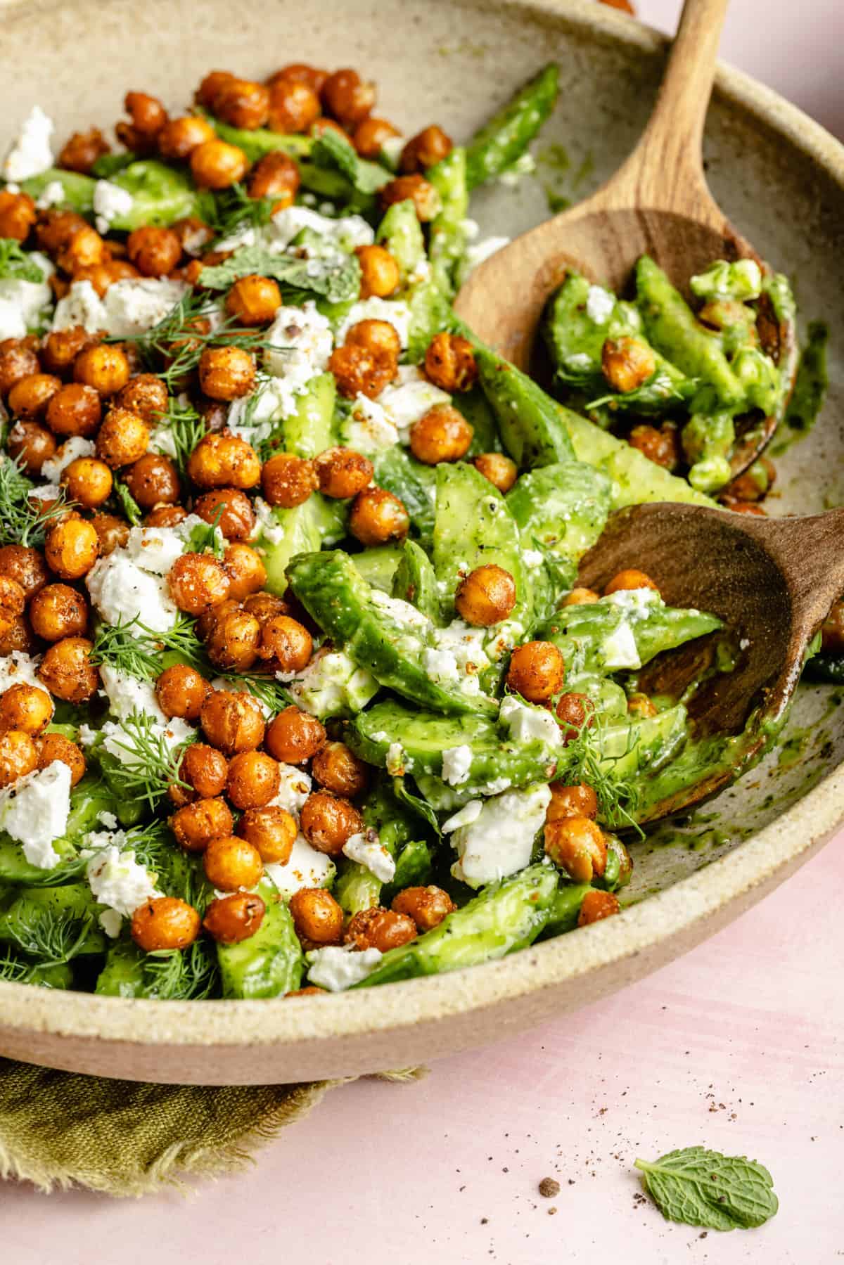 Cucumber Salad with Crispy Chickpeas