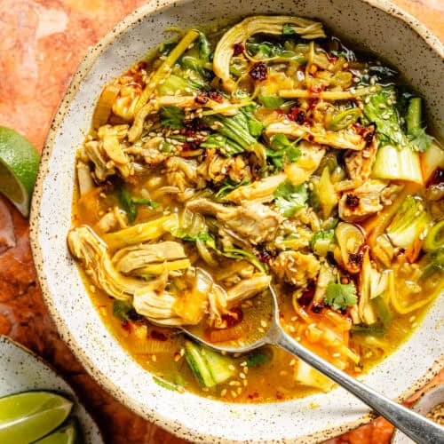 Ginger-Scallion Chicken and Rice Soup - The Defined Dish