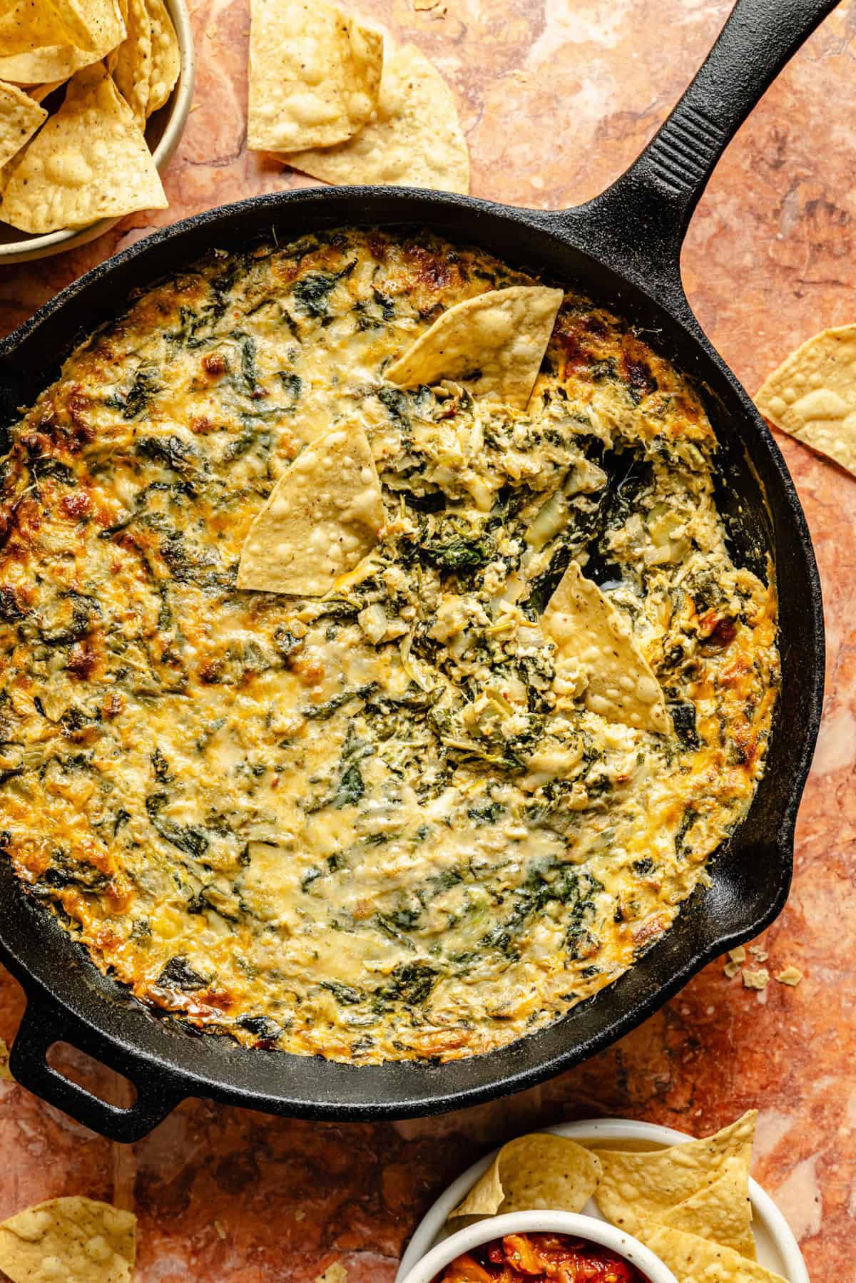Skillet Spinach, Artichoke, and Kale Dip
