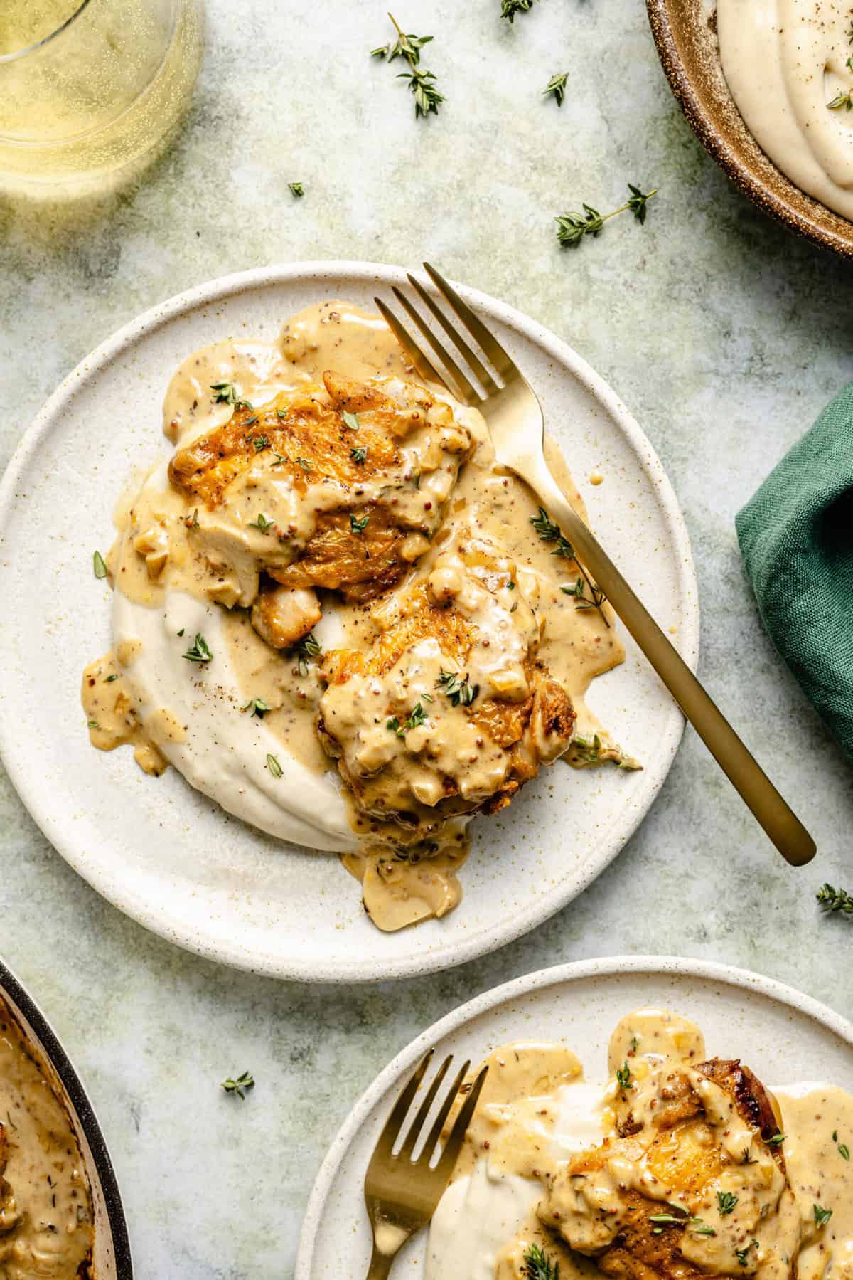 French Creamy Dijon and White Wine Chicken