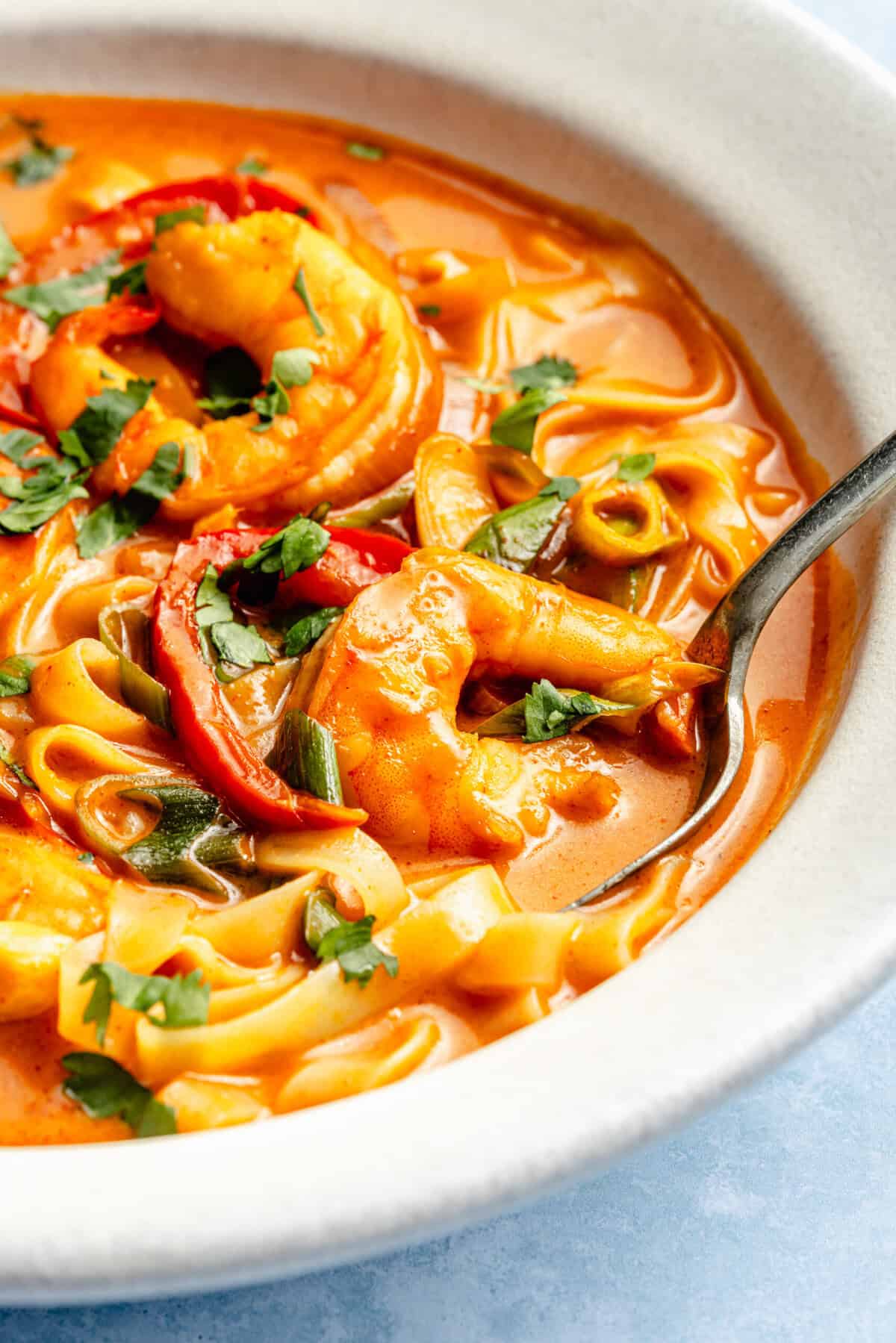 Gochujang and Coconut Shrimp Noodle Soup
