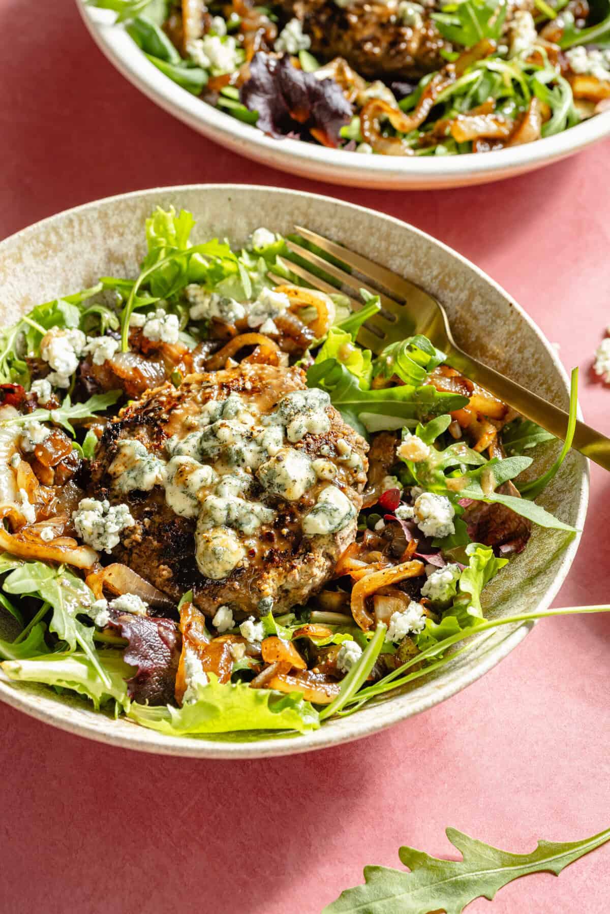 Blue Cheese and Balsamic Burger Salad