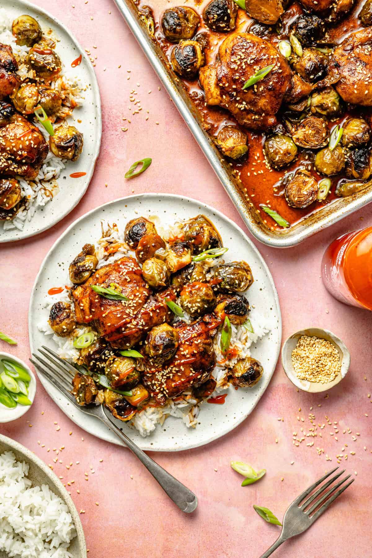 Sheet Pan Ginger-Orange Chicken with Brussels Sprouts