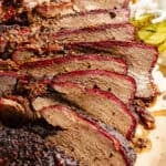 an up-close photo of barbecue smoked chuck roast