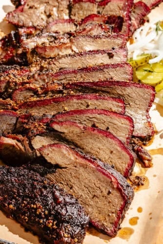 an up-close photo of barbecue smoked chuck roast
